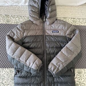 Patagonia Kids Two-Tone Puffer Jacket - Gray and Black